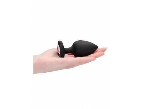 Diamond Heart Butt Plug - Extra Large - Black - 8