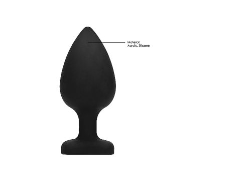 Diamond Heart Butt Plug - Extra Large - Black - 11