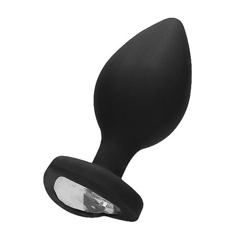 Diamond Heart Butt Plug - Extra Large - Black