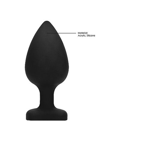 Diamond Heart Butt Plug - Extra Large - Black - 11