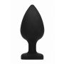 Diamond Heart Butt Plug - Extra Large - Black - 5