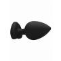 Diamond Heart Butt Plug - Extra Large - Black - 8