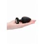 Diamond Heart Butt Plug - Extra Large - Black - 10