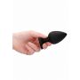 Diamond Heart Butt Plug - Extra Large - Black - 11