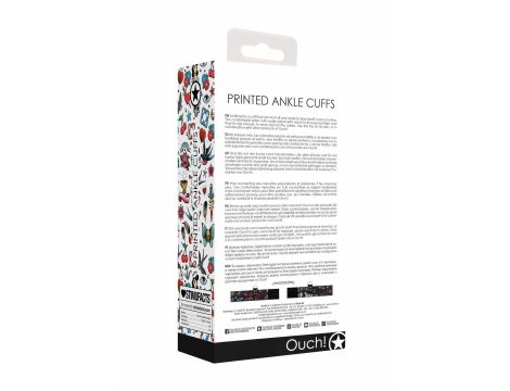 Printed Ankle Cuffs - Old School Tattoo Style - Black - 7