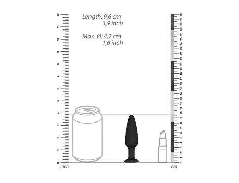 Cone-Shaped Diamond Butt Plug - Black - 3