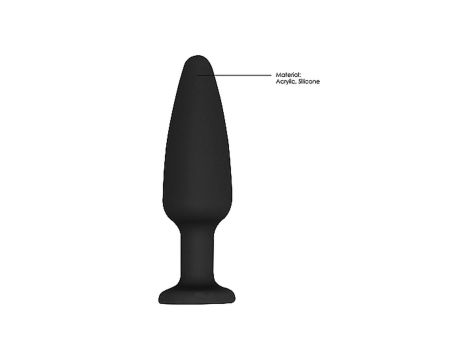 Cone-Shaped Diamond Butt Plug - Black - 7