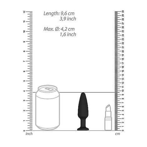 Cone-Shaped Diamond Butt Plug - Black - 3