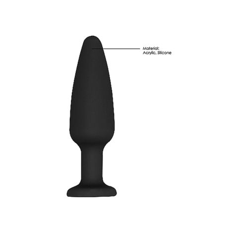 Cone-Shaped Diamond Butt Plug - Black - 7