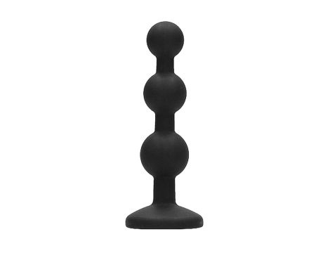 Silicone Beaded Diamond Butt Plug - Black - 4