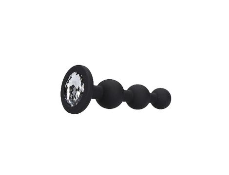 Silicone Beaded Diamond Butt Plug - Black - 5