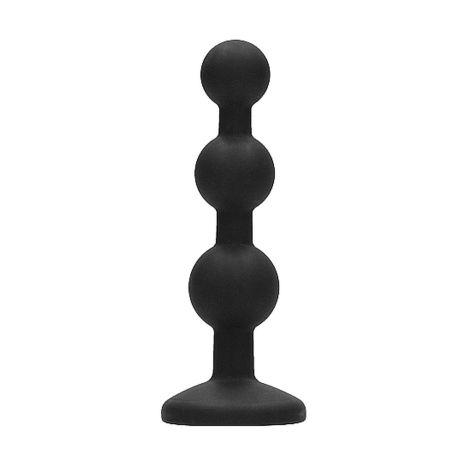 Silicone Beaded Diamond Butt Plug - Black - 4