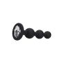 Silicone Beaded Diamond Butt Plug - Black - 6