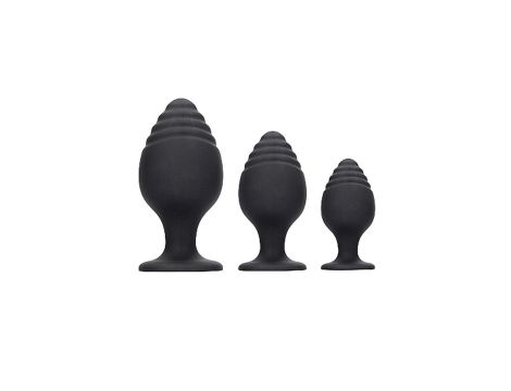 Rippled Butt Plug Set - Black