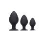 Rippled Butt Plug Set - Black - 2