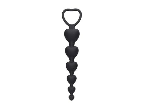 Anal Heart Beads - Black