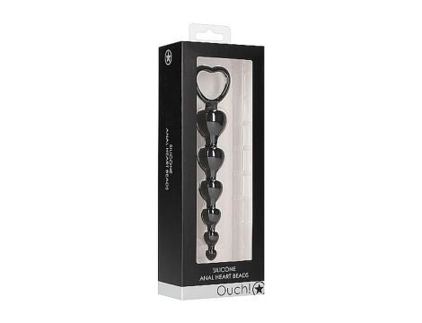 Anal Heart Beads - Black - 2