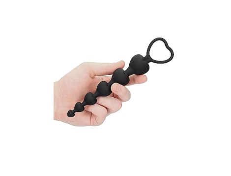 Anal Heart Beads - Black - 5