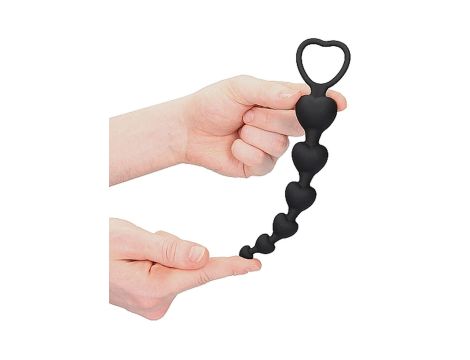 Anal Heart Beads - Black - 6