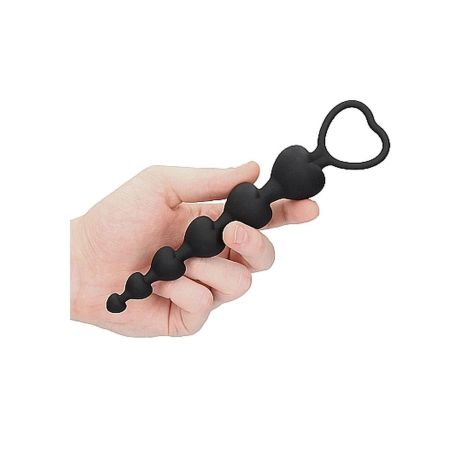 Anal Heart Beads - Black - 5