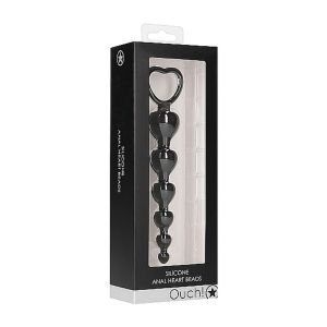 Anal Heart Beads - Black - image 2