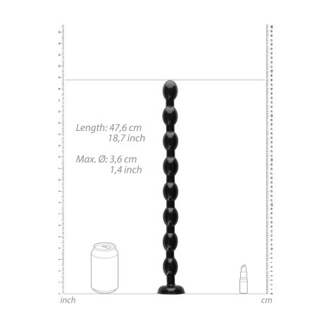 Ass Snake Beaded Dildo - 48 cm - Black - 3