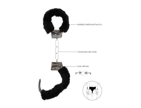 Pleasure Furry Hand Cuffs - With Quick-Release Button - 5