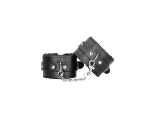 Plush Bonded Leather Hand Cuffs - With Adjustable Straps - image 2