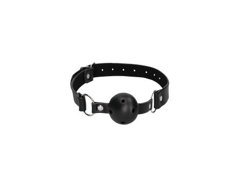 Breathable Ball Gag - With Bonded Leather Straps - 3