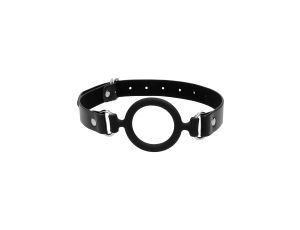 Silicone Ring Gag - With Adjustable Bonded Leather Straps - image 2