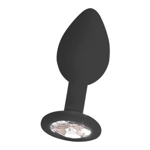 Silicone Butt Plug with Removable Jewel - image 2