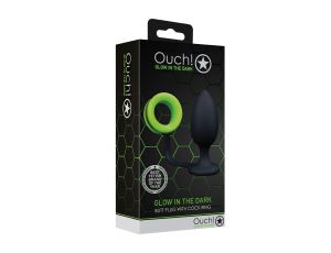 Butt Plug with Cock Ring - GitD - Neon Green/Black - image 2