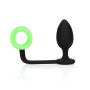 Butt Plug with Cock Ring - GitD - Neon Green/Black - 2