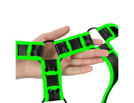 Body Harness - Glow in the Dark - Neon Green/Black - S/M - 4