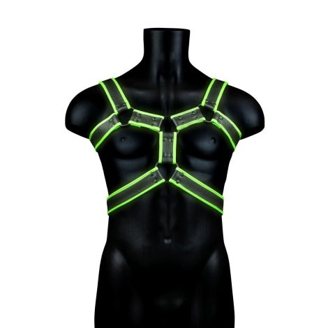 Body Harness - Glow in the Dark - Neon Green/Black - S/M