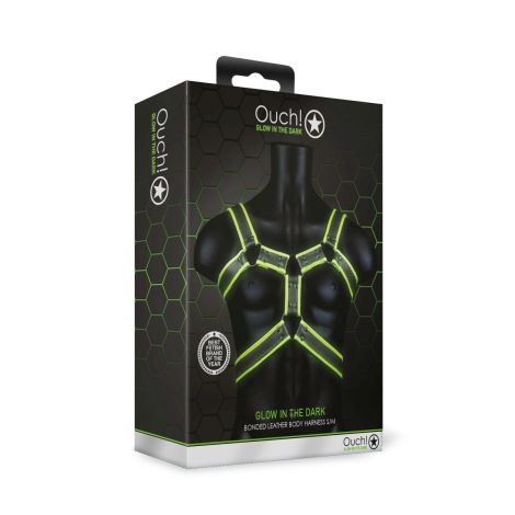 Body Harness - Glow in the Dark - Neon Green/Black - S/M - 3