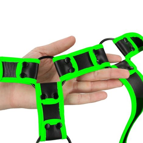 Body Harness - Glow in the Dark - Neon Green/Black - S/M - 4