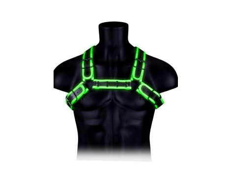 Buckle Bulldog Harness - GitD - Neon Green/Black - S/M