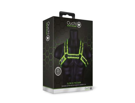 Buckle Bulldog Harness - GitD - Neon Green/Black - S/M - 2