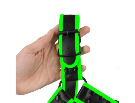 Buckle Bulldog Harness - GitD - Neon Green/Black - S/M - 3