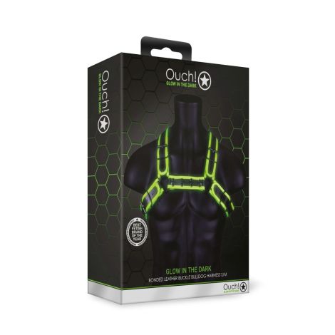 Buckle Bulldog Harness - GitD - Neon Green/Black - S/M - 2