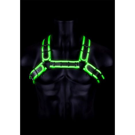 Buckle Bulldog Harness - GitD - Neon Green/Black - S/M - 4