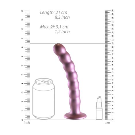 Beaded G-Spot Dildo - 8'' / 20,5 cm - Rose Gold - 4