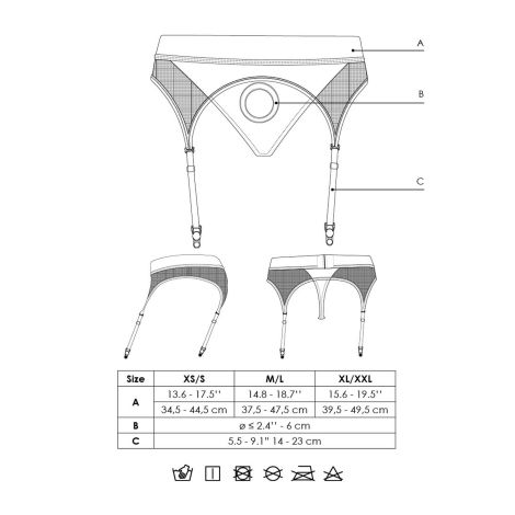 Vibrating Strap-on Thong with Adjustable Garters - M/L - 12