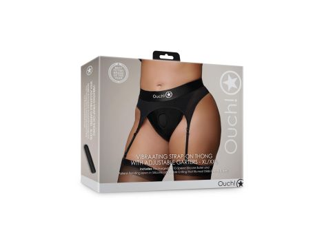 Vibrating Strap-on Thong with Adjustable Garters - XL/XXL - 4