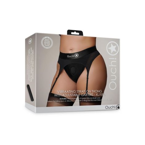 Vibrating Strap-on Thong with Adjustable Garters - XL/XXL - 4