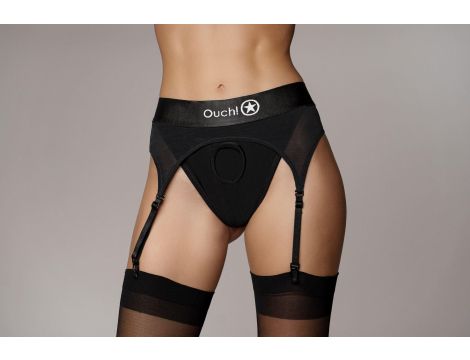 Vibrating Strap-on Thong with Adjustable Garters - XS/S - 13