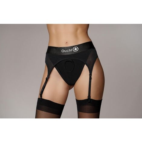 Vibrating Strap-on Thong with Adjustable Garters - XS/S - 2