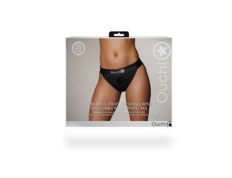 Vibrating Strap-on Thong with Removable Rear Straps - M/L