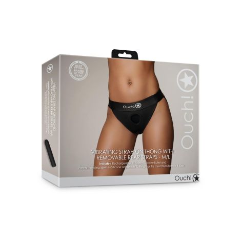 Vibrating Strap-on Thong with Removable Rear Straps - M/L - 4